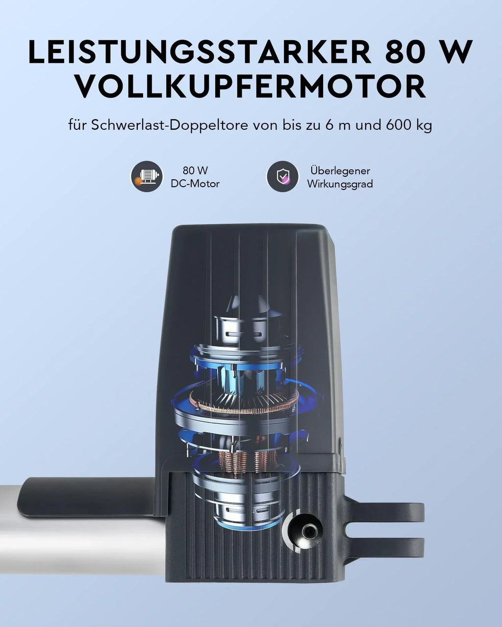 Kit de motor para puerta batiente doble automática CO-Z, máx. 2,5 m o 300 kg por hoja con 2 mandos a distancia, 80 W x 2