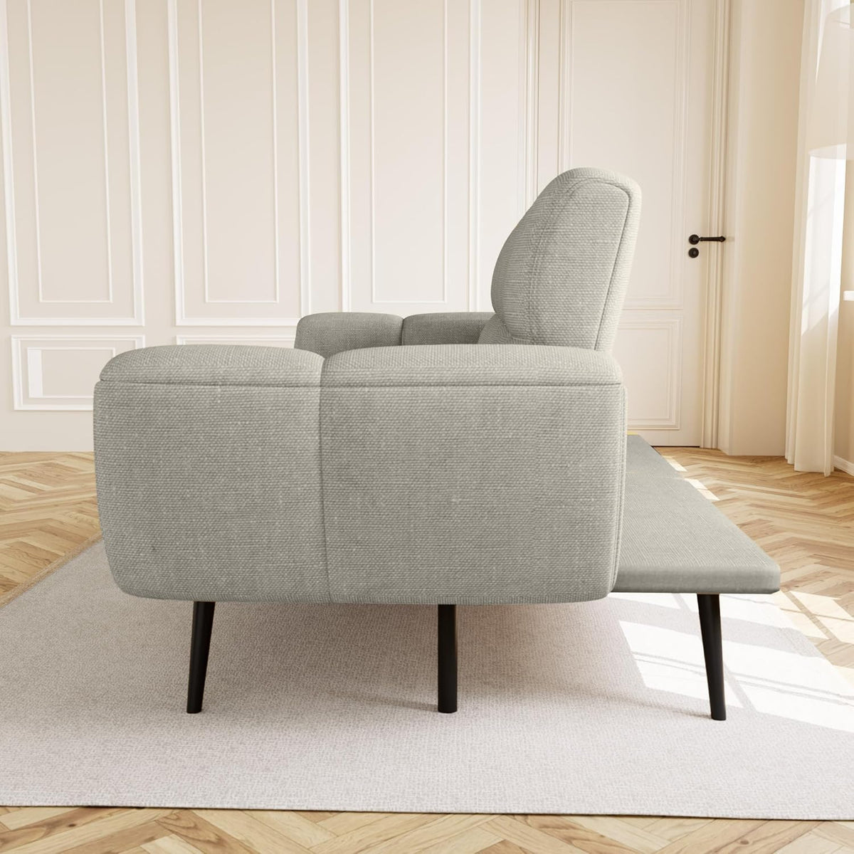 HIPIHOM Sofá con función cama, sofá plegable de 3 plazas, sofá cama de 155x85 cm, cómodo, adecuado para salón, oficina, sala de estar, habitación, dormitorio