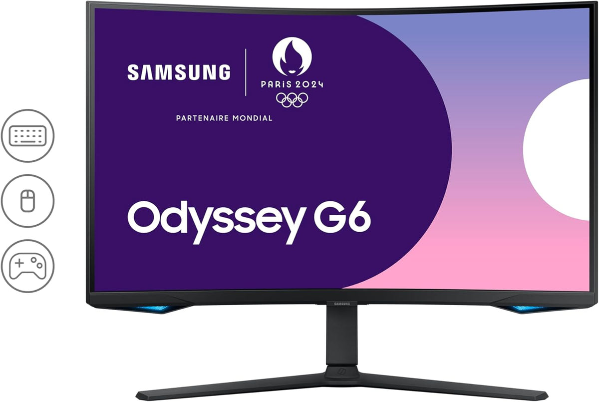 Monitor Samsung Odyssey G6 27'' 240Hz, 1ms, Panel VA, Resolución 2560 x 1440, 2500:1, 350 cd/m², AMD FreeSync Premium Pro, CoreSync, Gaming Hub, Base Ajustable, HDMI, DisplayPort