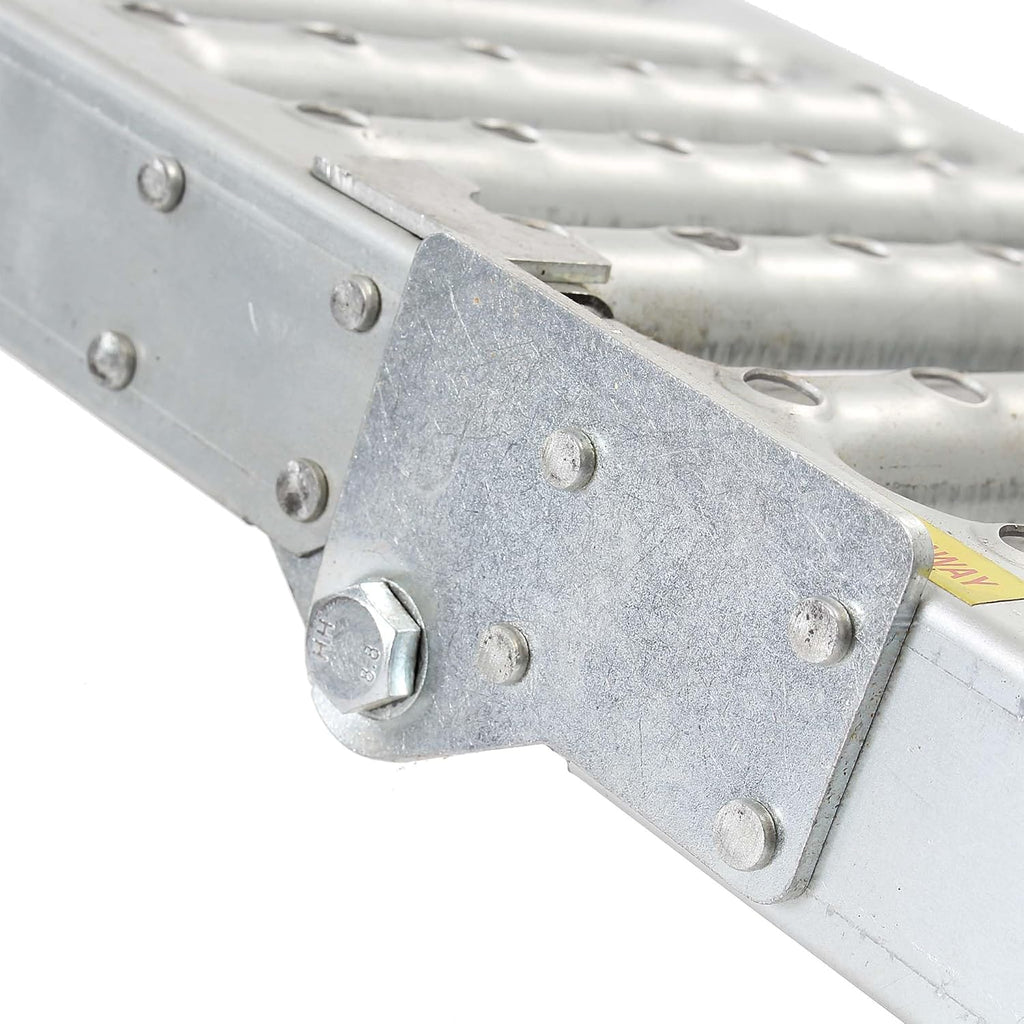 Wiltec Juego de 2 rampas de acceso plegables articuladas – 2000 x 250 x 50 mm – capacidad máx. 1600 kg – de acero – rampa de carga para mantenimiento y acceso a vehículos utilitarios, motos, ATV, quad y remolques
