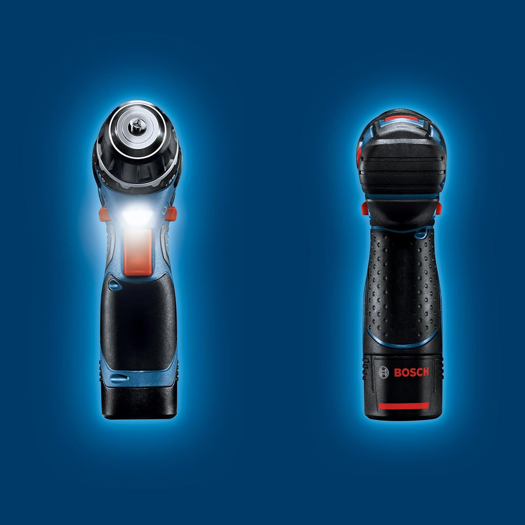 Taladro atornillador a batería Bosch Professional 12V System GSR 12V-15 (incluye 2 baterías de 2,0 Ah, cargador, set de 39 accesorios, bolsa de herramientas) - Exclusivo de Amazon