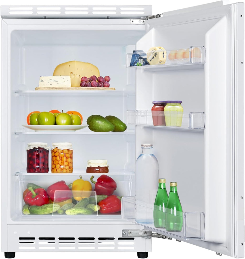Frigorífico integrable bajo encimera Amica, capacidad total, integrable (panelable) para nicho de 81,5 cm, control electrónico, compresor Inverter, iluminación LED, alarma de puerta abierta