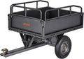 VEVOR Remolque Basculante, 283 L, Remolque de Jardín de Acero para Tractor Cortacésped, Capacidad de Carga 226,8 kg, con Neumáticos de 35,56 cm, Carrito de Transporte con Volquete para ATV, UTV