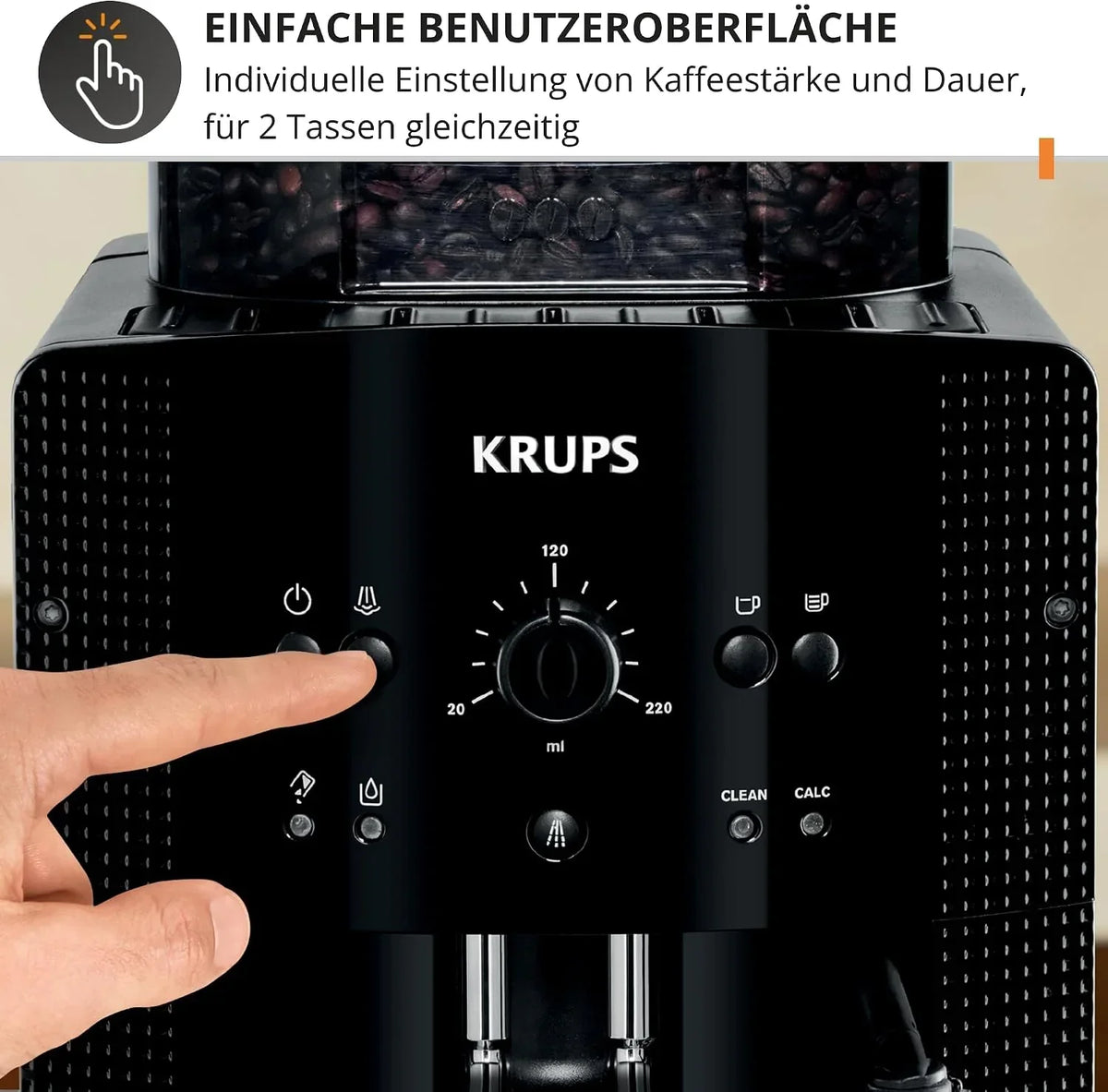Cafetera superautomática EA810870 1,8L 1450W con boquilla de espuma de leche, función para 2 tazas y sistema Thermoblock
