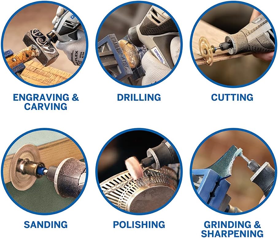 Dremel 4250 Herramienta rotativa multifunción de 175 W con 3 adaptadores, 35 accesorios, velocidad variable de 5000 a 35 000 rpm para cortar, lijar, taladrar, limpiar, esculpir, pulir, grabar, amolar y fresar