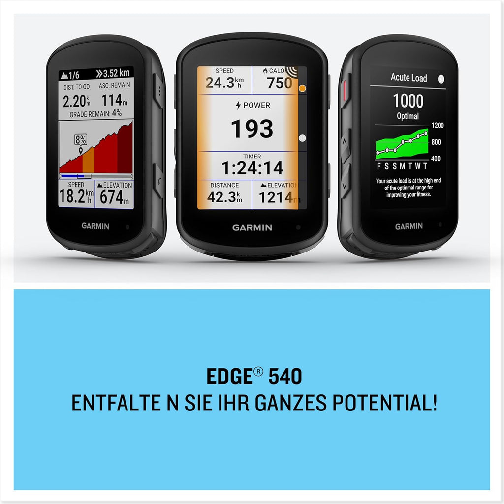 Garmin Edge 540 – UE Central + West, ciclocomputador GPS con botones, pantalla a color de 2,6 pulgadas, mapas de Europa, datos de rendimiento completos, hasta 26 horas de autonomía de batería
