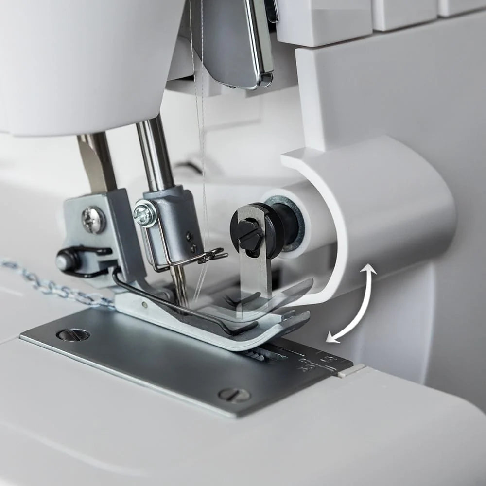 Cecotec Maszyna do szycia, BelleCouture OverLock, prędkość 1100 obr/min, regulowane ciśnienie wykrawania, postęp różnicowy, funkcje ściegu 4-nitkowego i zestaw akcesoriów