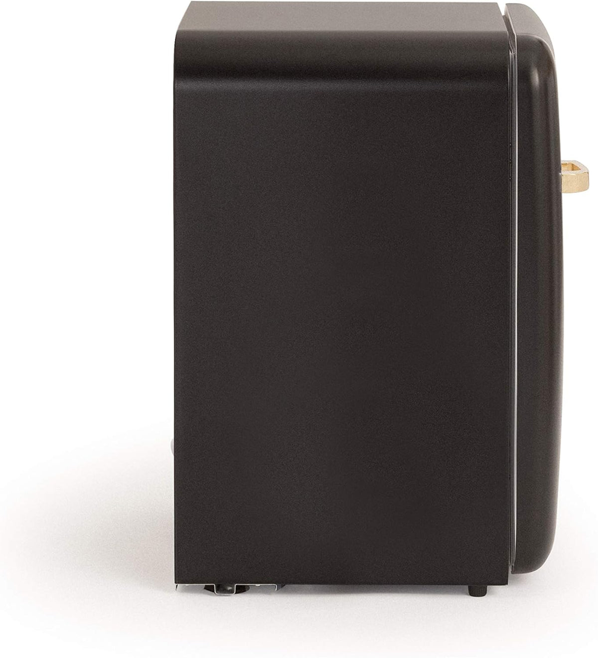 CREAR / RÉTRO FRIGO 83.5 PLATA/Refrigerador negro con manija dorada / 98W, bajo consumo, 2 estantes, regulador de temperatura, botellero, 56x54x84cm.