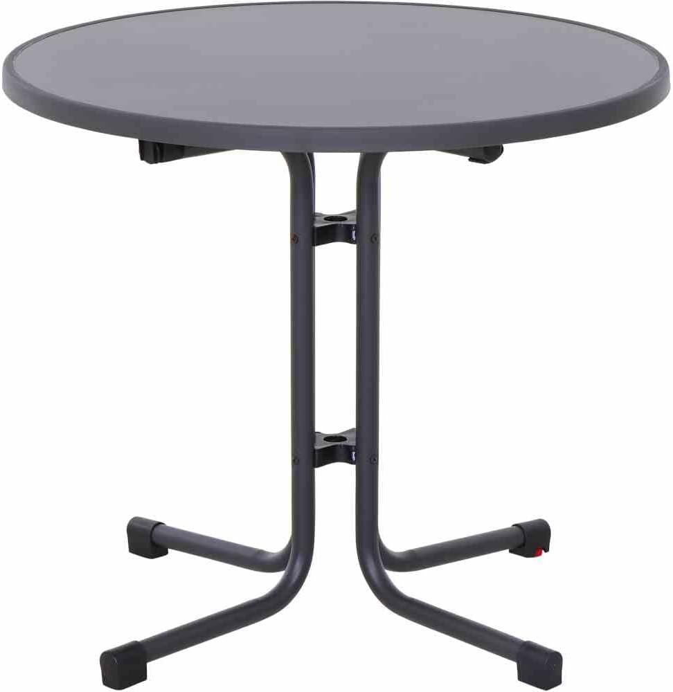 Mesa plegable Paco Ø 80 cm antracita mate acero/melamina