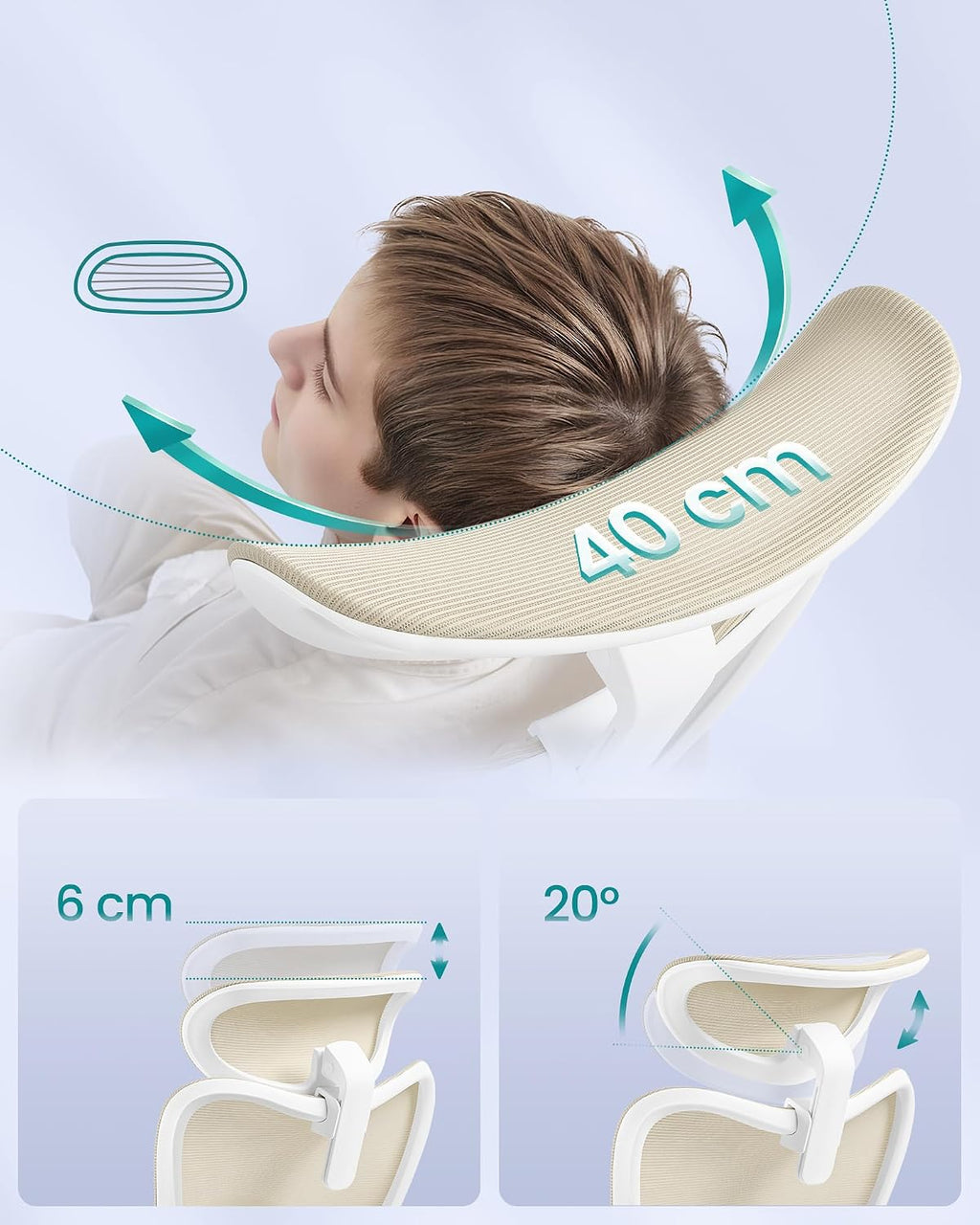 SONGMICS Ergonomiczny fotel biurowy, regulowana wysokość, udźwig do 150 kg