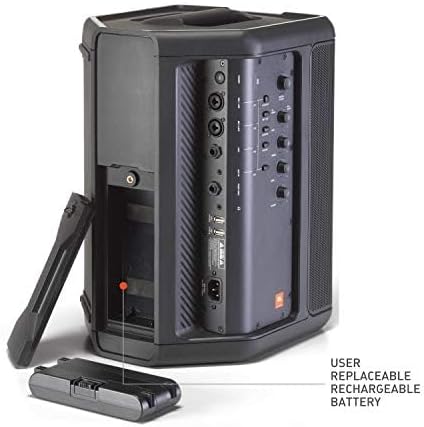 JBL EON ONE Compact - Sistema de PA personal todo en uno recargable, batería intercambiable, ligero y portátil, entradas múltiples, funciones de mezclador profesional - Negro