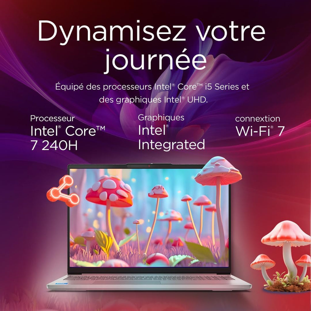 Lenovo IdeaPad Slim 5 16IRH10R - Ordenador portátil de 16'' WUXGA (Intel Core 7 240H, 32 GB de RAM, 512 GB de SSD, Intel Graphics, Windows 11 Home) Teclado francés AZERTY - Gris