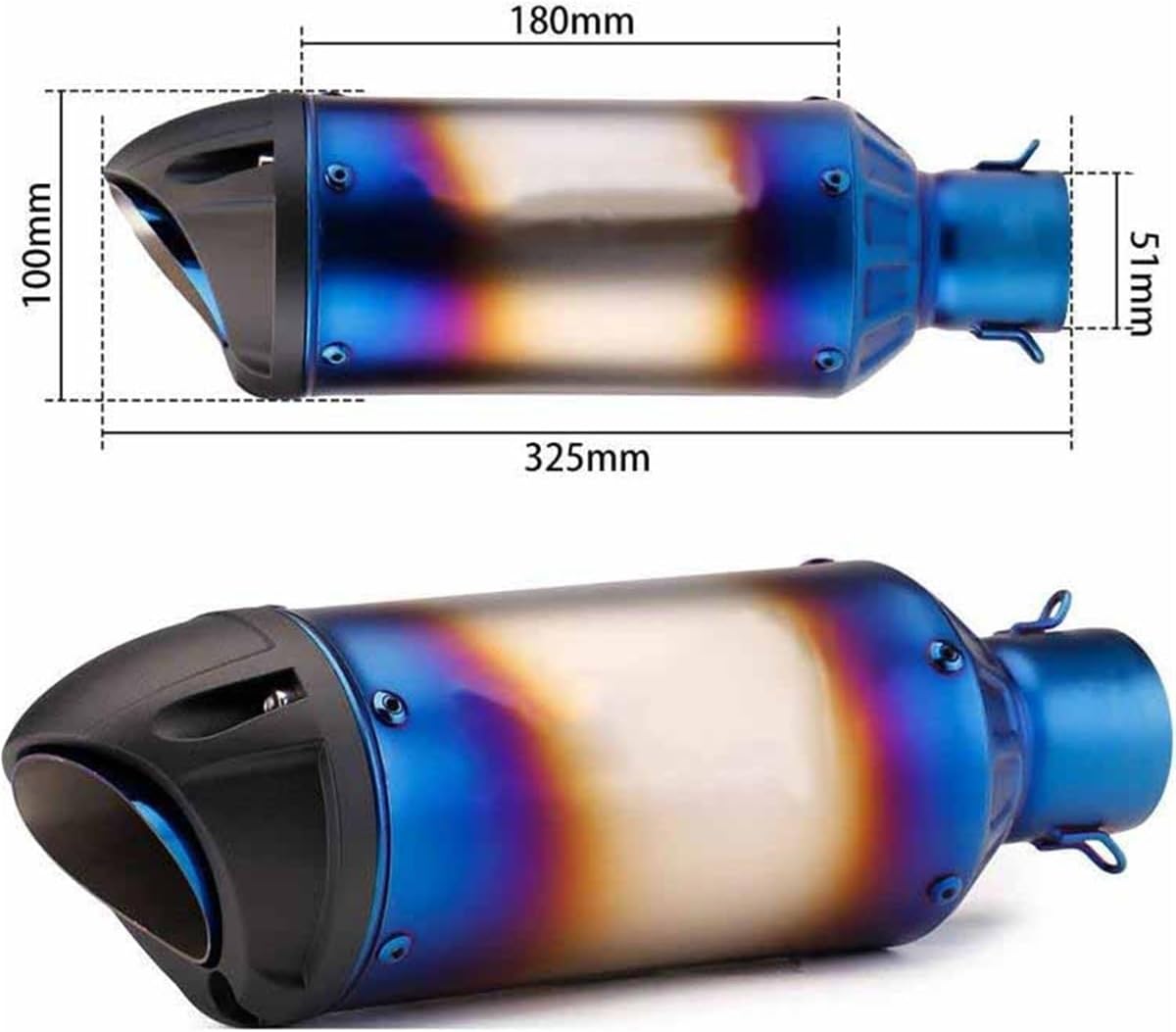 Silenciador de Escape Universal para Motocicleta de 51 mm para Kawasaki Z800 Z900 Z1000, Escape de Acero con DB Killer