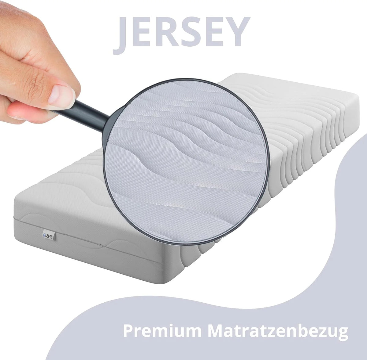 IZER Aqua Wave materac z zimnej pianki, stopień twardości H3, 140 x 190, 22 cm, ortopedyczny materac RG30, 7-strefowy pokrowiec na materac z zamkiem błyskawicznym