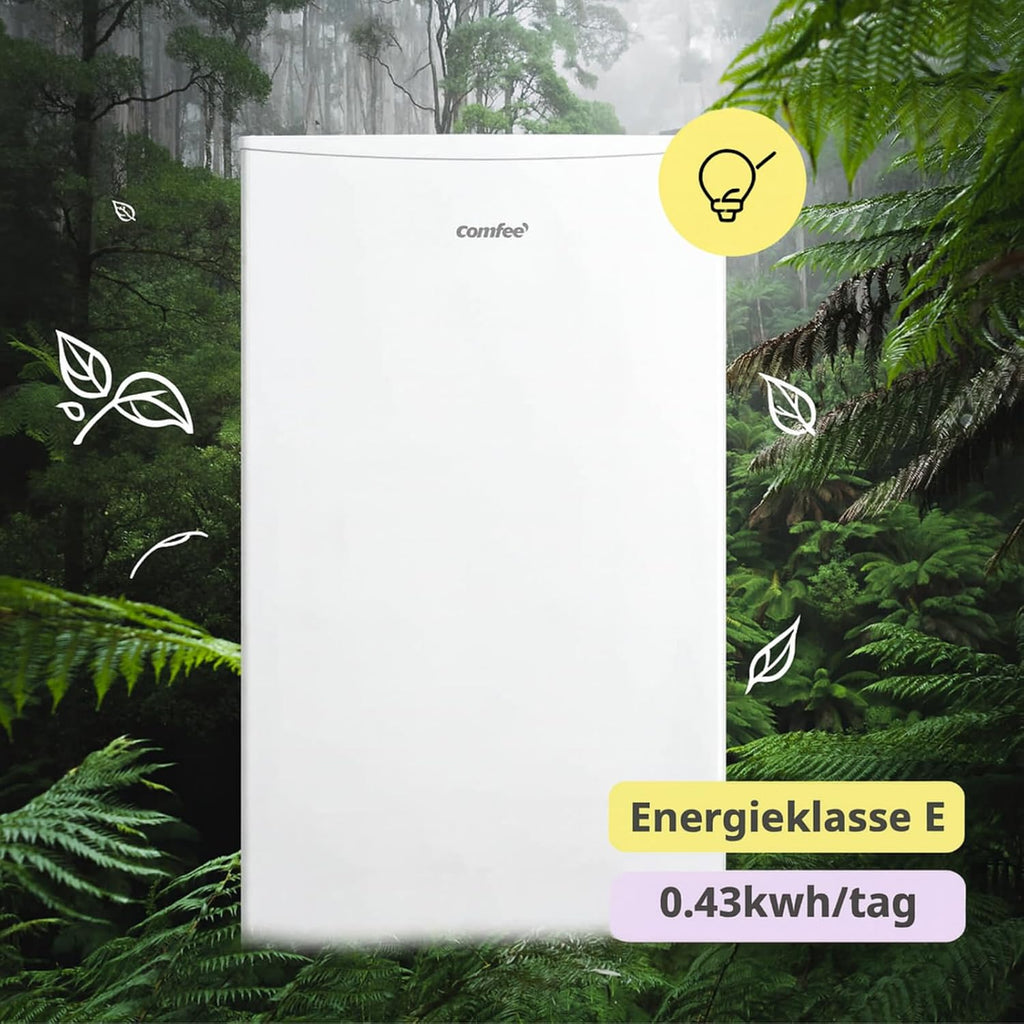 Congelador vertical COMFEE' RCU60WH2(E) de 60L con cajones, 3 cajones de congelación, una puerta, temperatura ajustable, puerta reversible, silencioso, independiente, blanco