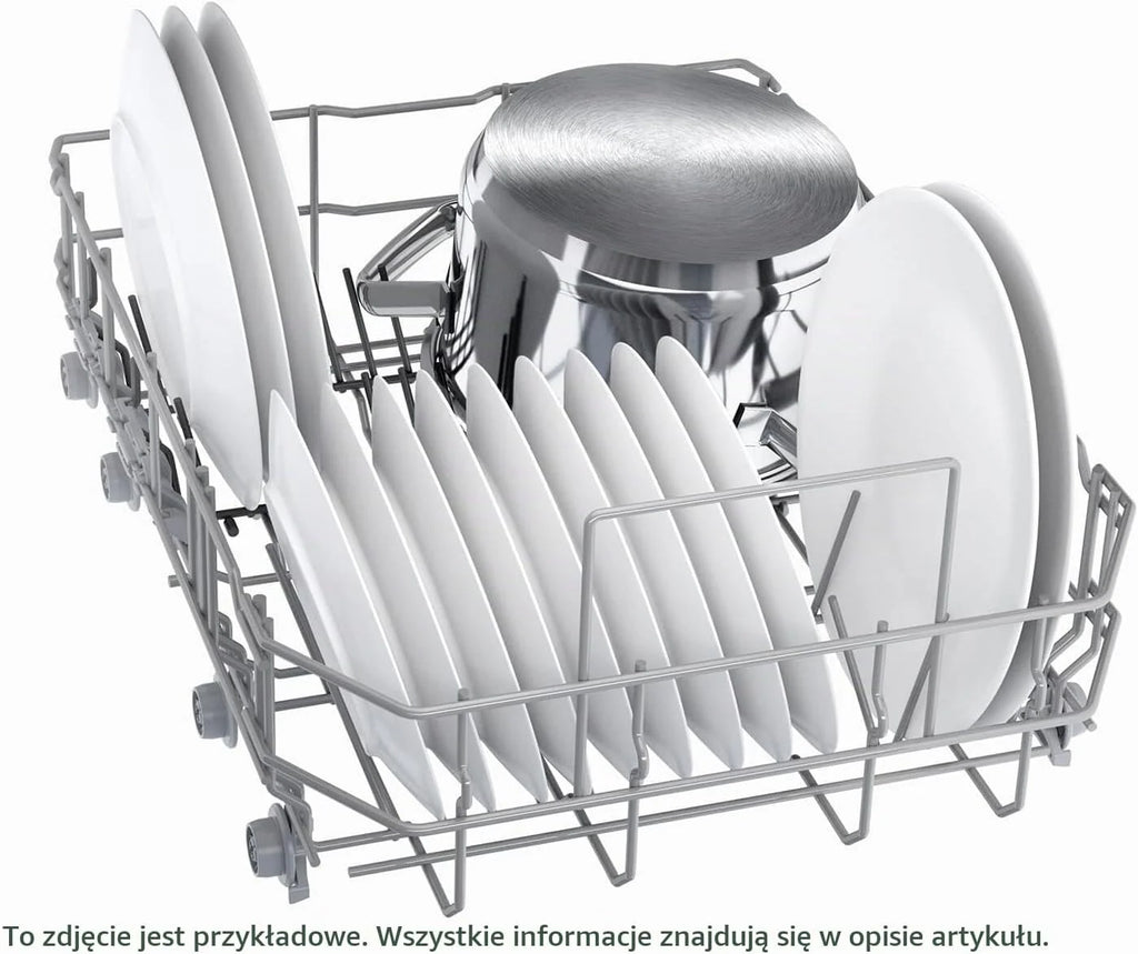 Bosch SPU4HMS10E, seria 4, inteligentna zmywarka do naczyń 45 cm, szuflada na sztućce, ekstra suszenie, SpeedPerfect Plus, higieniczne czyszczenie, asystent programowy, górny kosz z regulacją
