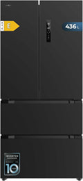 Frigorífico congelador de puerta francesa Cecotec Bolero CoolMarket FD 436 Dark E. 436 L, Total No Frost, Multi Airflow y compresor inverter para ahorro energético.