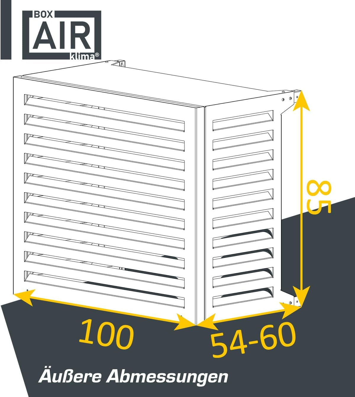 Cubierta para aire acondicionado Box Air - Carcasa insonorizante para bomba de calor - Rejilla protectora - Revestimiento para unidad exterior de aire acondicionado - Para aires acondicionados y bombas de calor - Cubierta protectora robusta