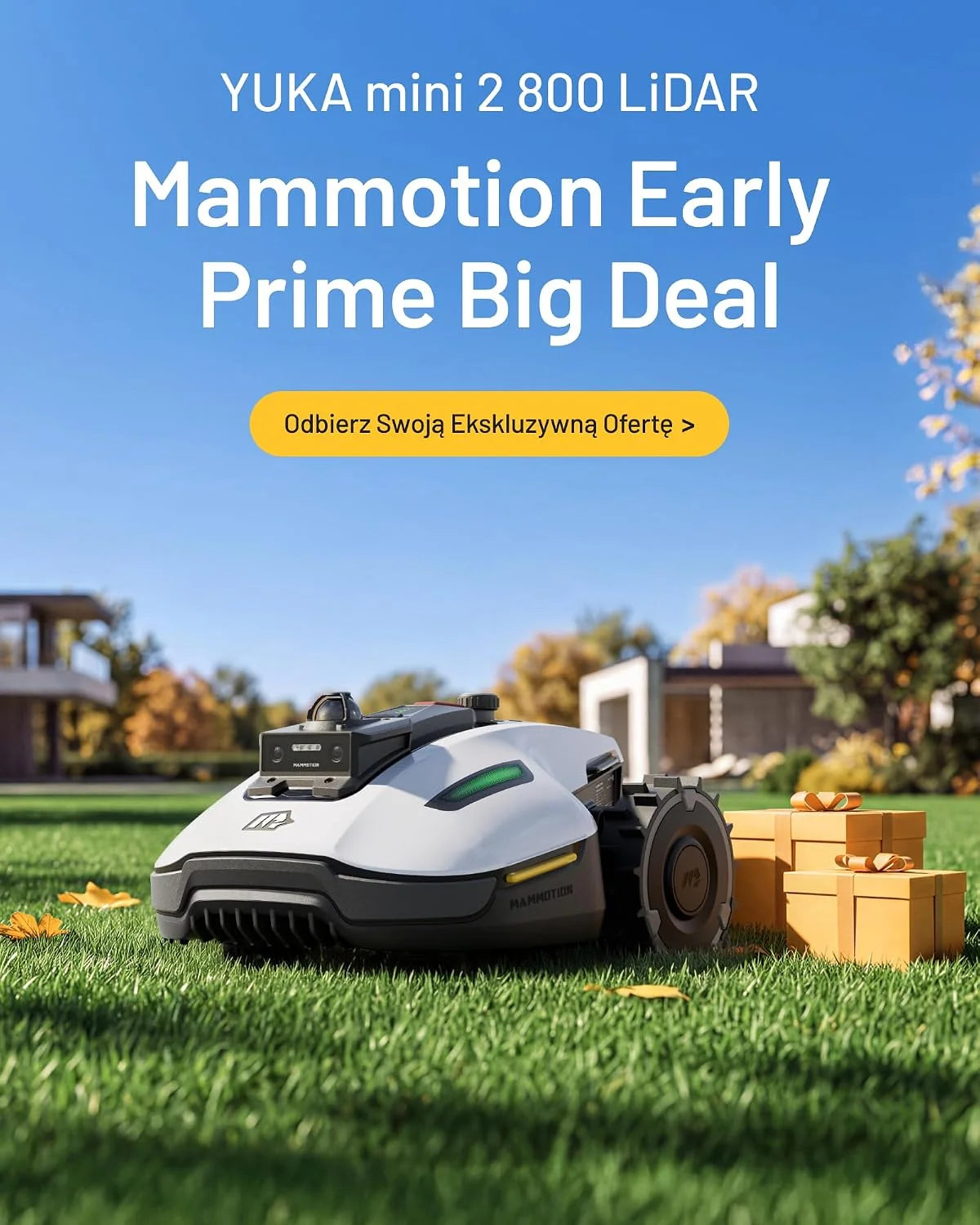 MAMMOTION YUKA mini 2 800 LiDAR robot koszący bez przewodu