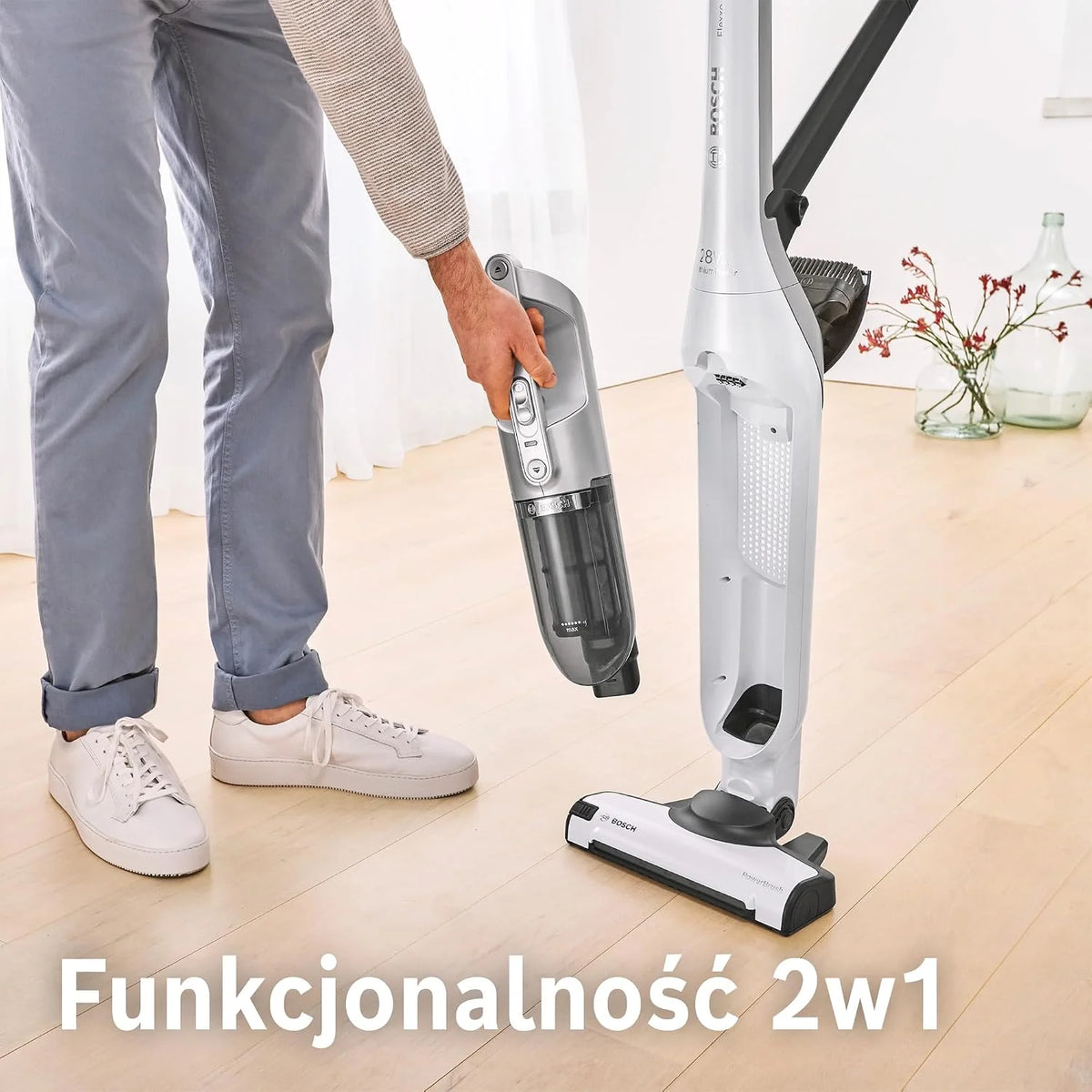 Bosch Flexxo Gen2 Serie 4 Odkurzacz 28 Vmax, BBH3ALL28, white metallic