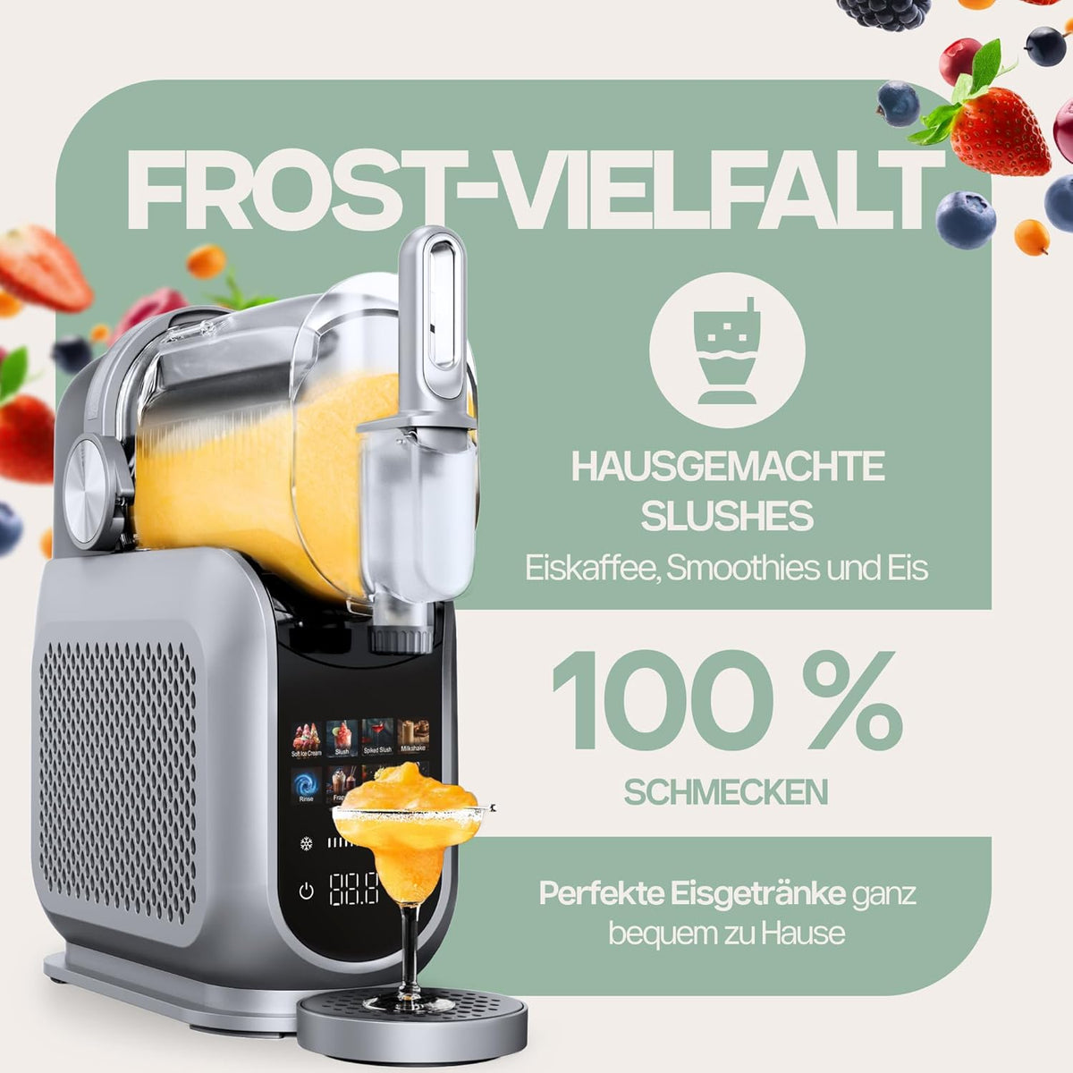 Heladera 4Swiss de autocongelación con compresor para helados, batidos, granizados y yogur - SM026