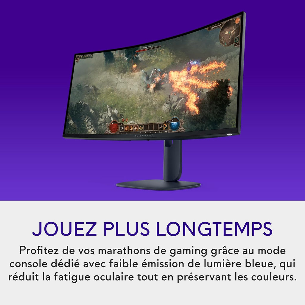 Monitor Gaming Alienware 34 - AW3425DWM, WQHD (3440x1440), 21:9 Curvo 1500R, 180Hz, VA, 1ms, AMD FreeSync Premium, VESA AdaptiveSync, 95% DCI-P3, HDR400, DisplayPort, 2 HDMI, 3 USB, Garantía de 3 años