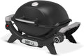Barbacoa de gas Weber Q 1100N/Barbacoa portátil y ligera para camping, terrazas y balcones con quemador de alto rendimiento, parrillas de hierro fundido vitrificado y encendido electrónico, negro medianoche