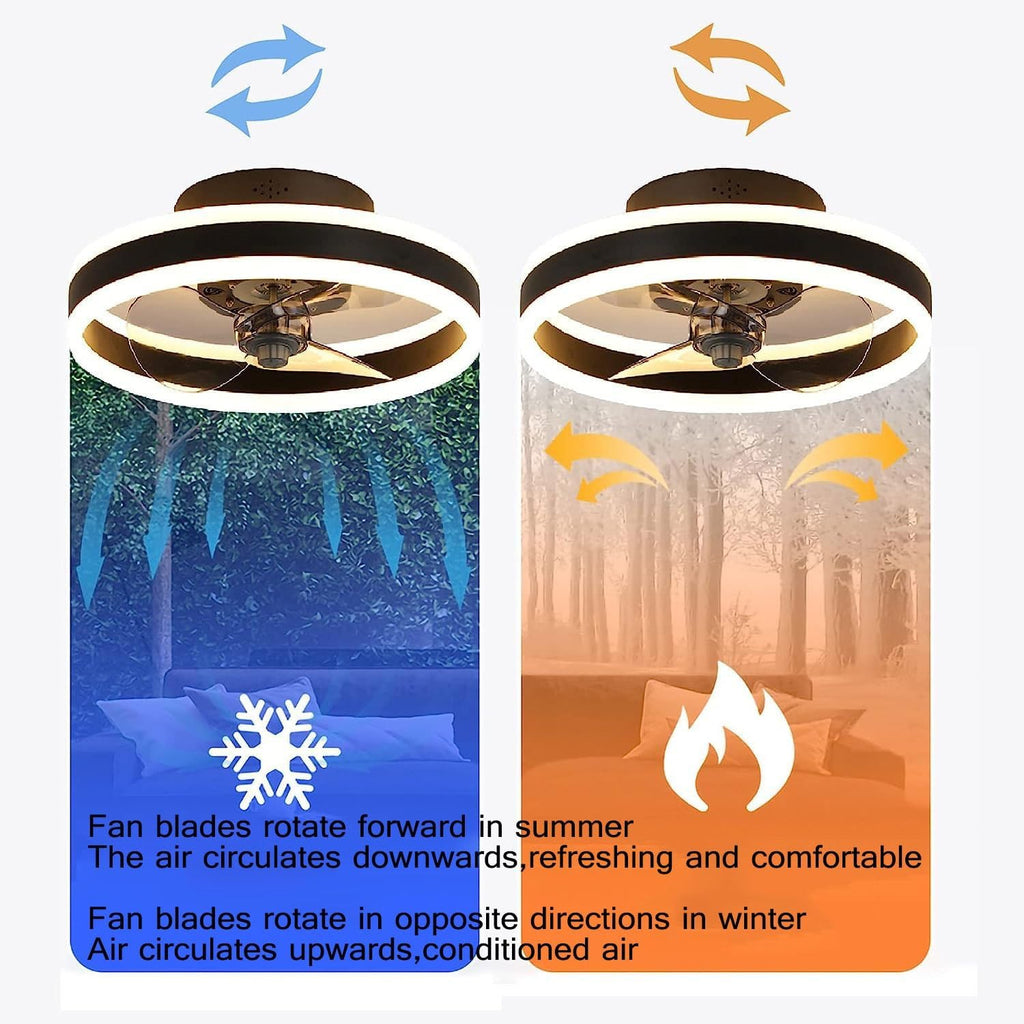 Ventilador de techo moderno LED con luces y control remoto, silencioso y regulable, reversible, 3 colores, 6 velocidades, ventilador de techo inteligente para sala de estar, dormitorio