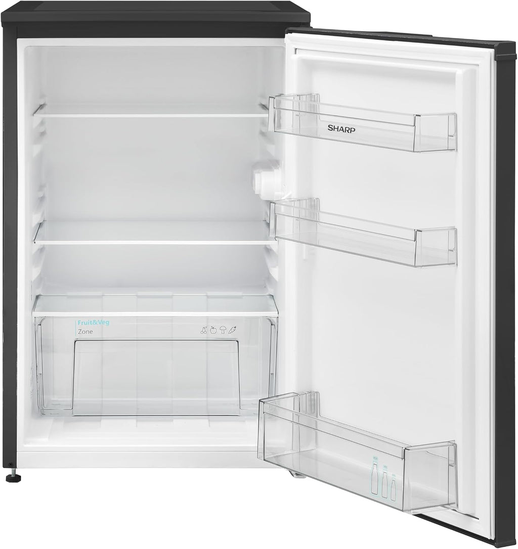 Frigorífico SHARP SJ-UD135T2B-EU / 135L de capacidad útil / frigorífico pequeño con regulación de temperatura continua / iluminación interior LED / negro