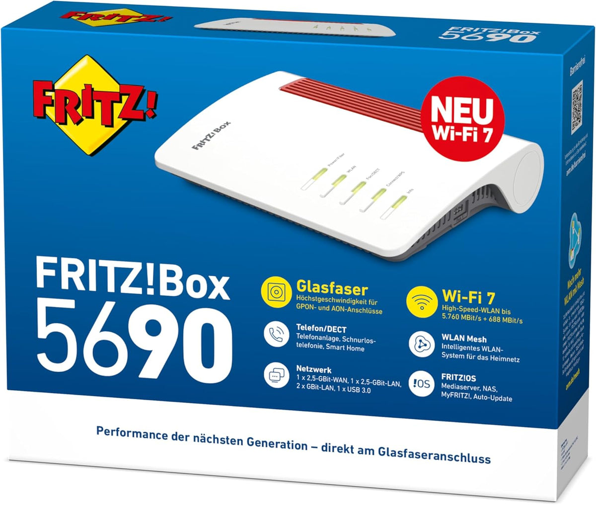 FRITZ!Box 5690 Fibre de alta velocidad con Wi-Fi 7