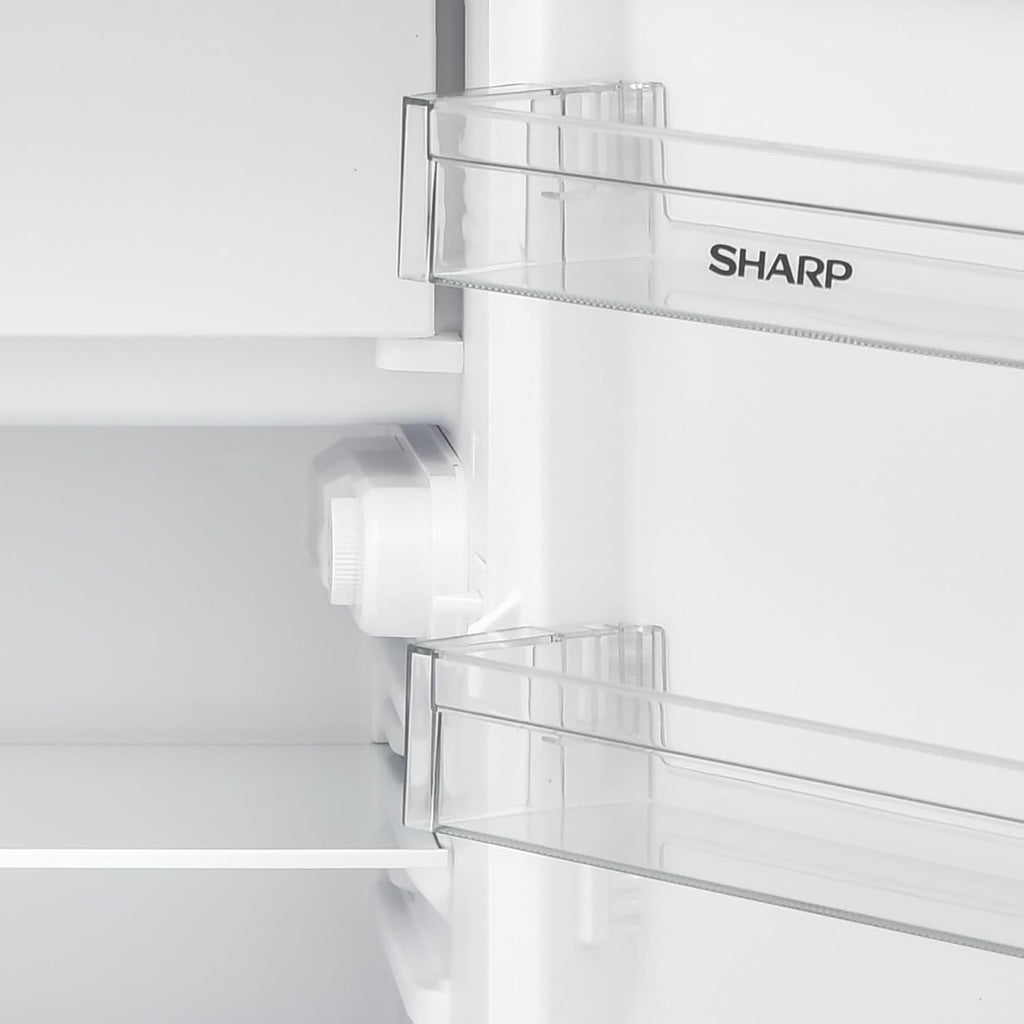 Frigorífico con congelador SHARP SJ-UD121T2W-EU / 121L de capacidad útil, de los cuales 17L en el congelador / frigorífico pequeño con regulación continua de temperatura / iluminación interior LED / blanco
