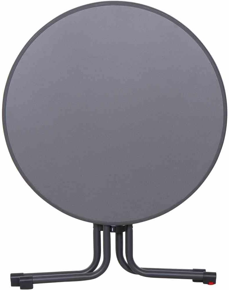 Mesa plegable Paco Ø 80 cm antracita mate acero/melamina