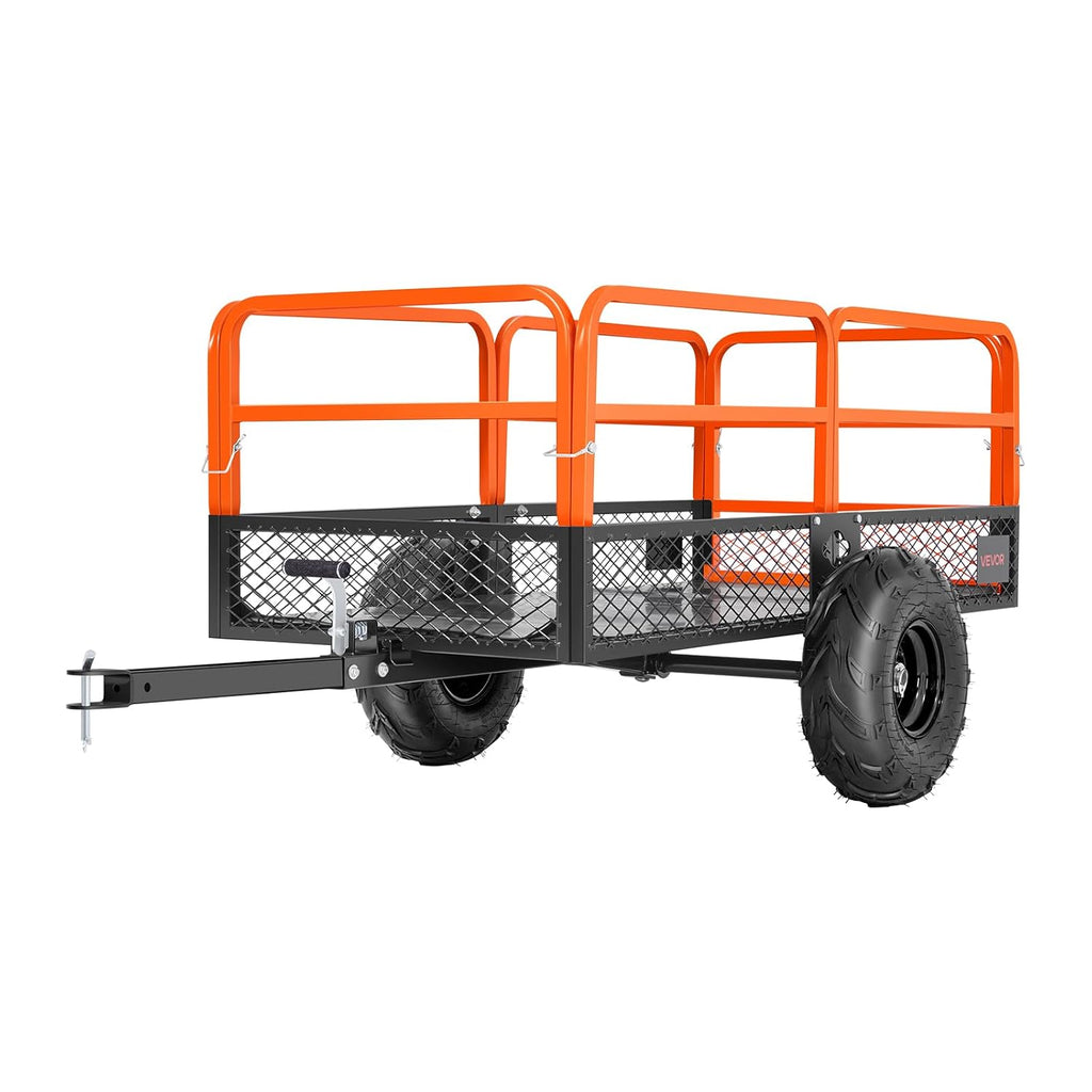 VEVOR Remolque Basculante, 623 L, Remolque de Jardín para Tractor Cortacésped de Acero, Capacidad de Carga 725,75 kg, con Neumáticos de 40,64 cm, Carrito de Transporte para ATV, UTV