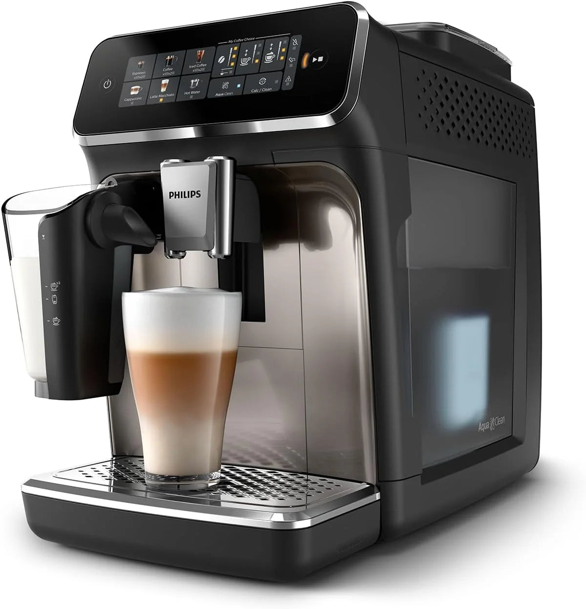 Philips Automatyczny Ekspres do Kawy 3300, LatteGo, Czarny Chrom