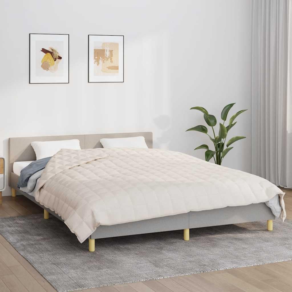Koc obciążeniowy 200 x 200 cm 9 kg jasnokremowy