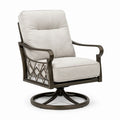Sillón giratorio de aluminio y poliéster beige