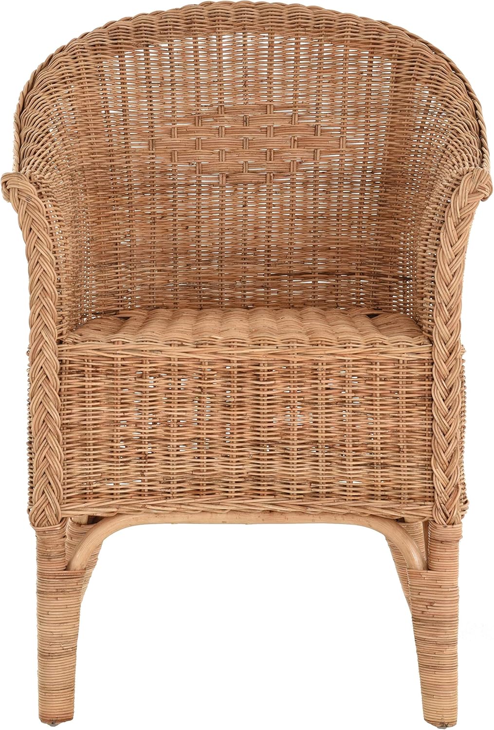 Sillón de ratán natural / Silla de comedor, sillón de mimbre / Muebles de ratán, sillón de ratán, silla de ratán con reposabrazos, sillón lounge, silla de tejido (natural)