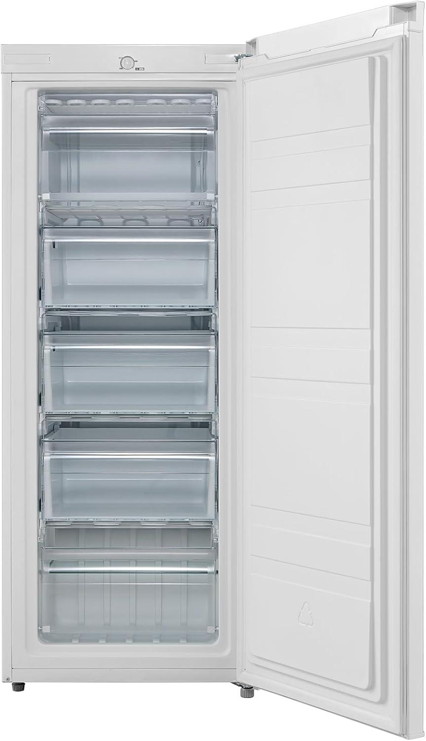 Congelador Vertical COMFEE' RCU160WH2(E) 160L - Altura 142cm - 183kWh/año - Puerta Reversible - Silencioso 42dB - Termostato Ajustable - Patas Regulables - Blanco