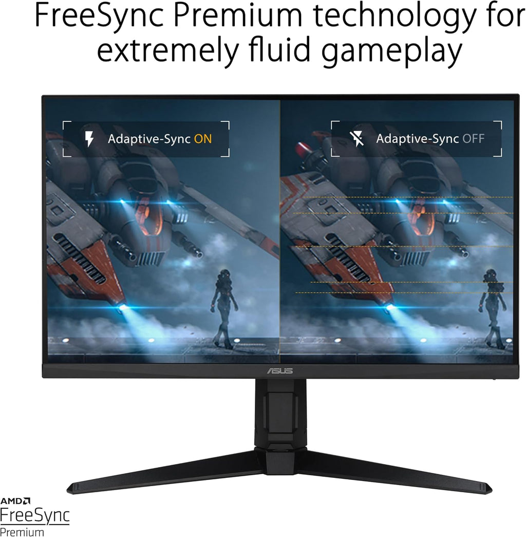 Monitor de juegos ASUS TUF Gaming VG27AQML1A - 27 pulgadas, QHD (2560x1440), overclocking hasta 260 Hz (240 Hz nativos), ELMB Sync, FreeSync Premium™, 1 ms (GTG), overdrive variable, 100% sRGB, DisplayHDR™ 400