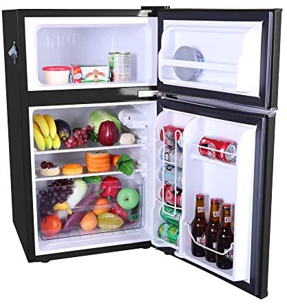 Frigidaire EFR840-RED Mini refrigerador retro de 3.2 pies cúbicos, color rojo, 2 puertas, con destapador lateral