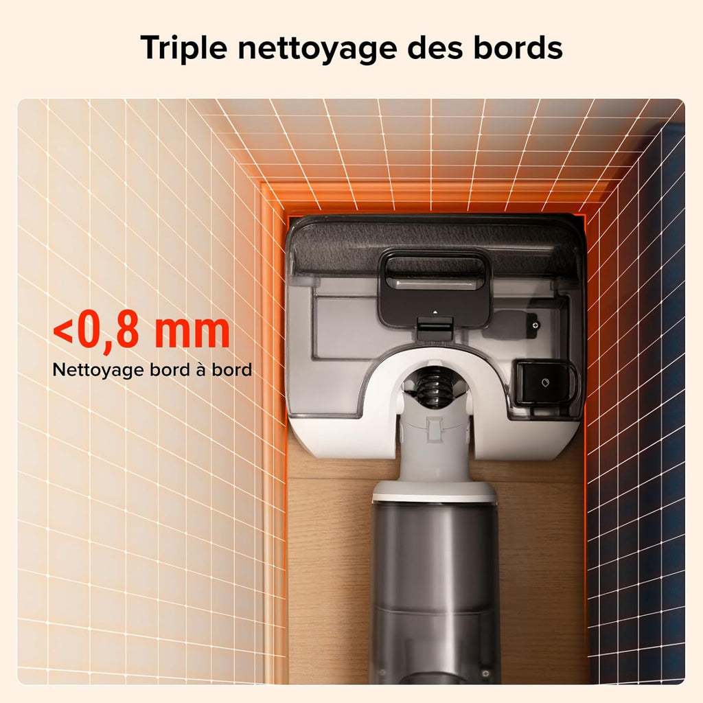 Roborock F25 GT Aspiradora y Fregadora, Limpiador de suelos completo de 20 kPa, Aspiradora inalámbrica con autolimpieza a alta temperatura de 90 °C, inclinable a 180° y limpieza de doble borde