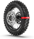 1PZ FR8-LD0 Rueda trasera completa 3.00-12 80/100-12 Neumático + Llanta premontada para scooter de 50-160cc (compatible con Honda Zoomer/Yamaha BW's) y Dirt Bike/Pit Bike - Reemplazo directo (tipo 12 pulgadas)