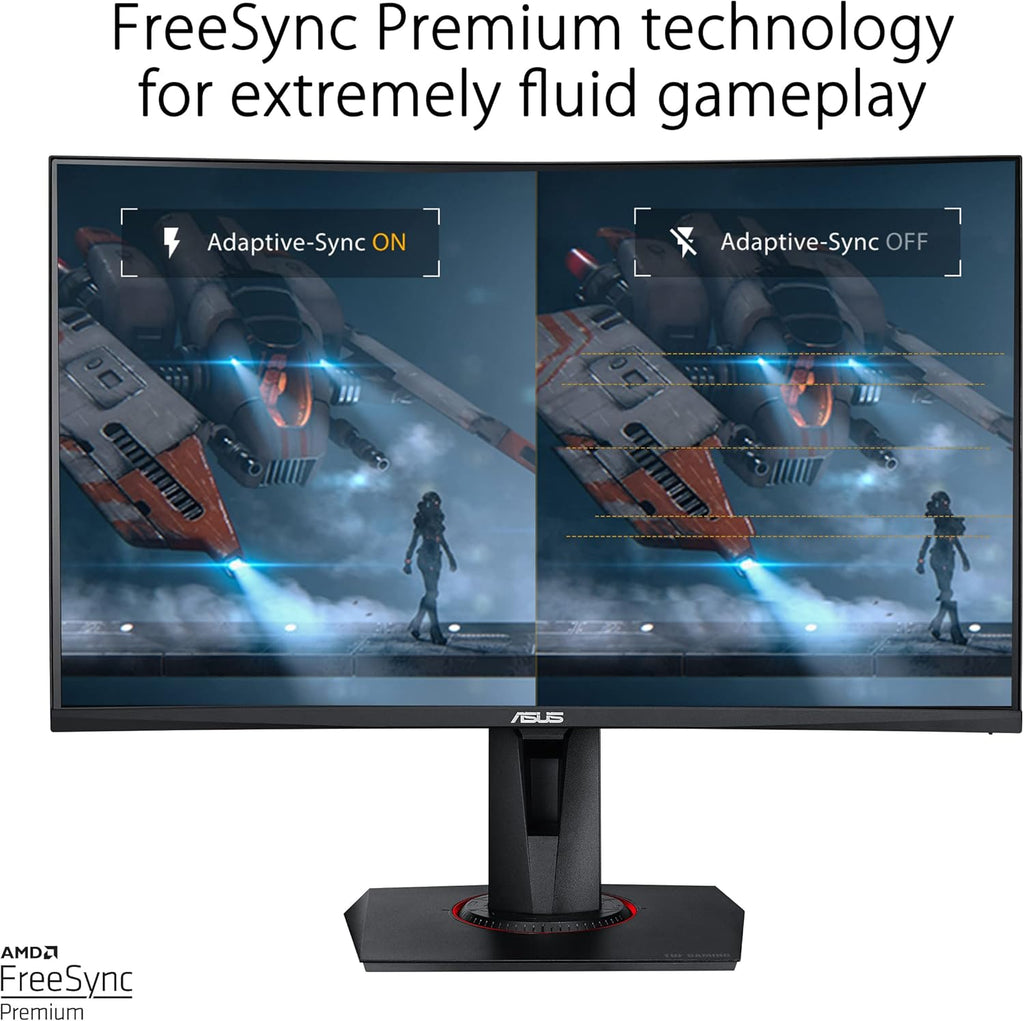 ASUS TUF Gaming VG27VQM - Monitor Gaming Esport 27" FHD - Panel VA curvo - 240Hz - 1ms - 1980x1080 - Display Port, 2X HDMI y 2X USB-A - Altavoces - AMD FreeSync - Extreme Low Motion Blur