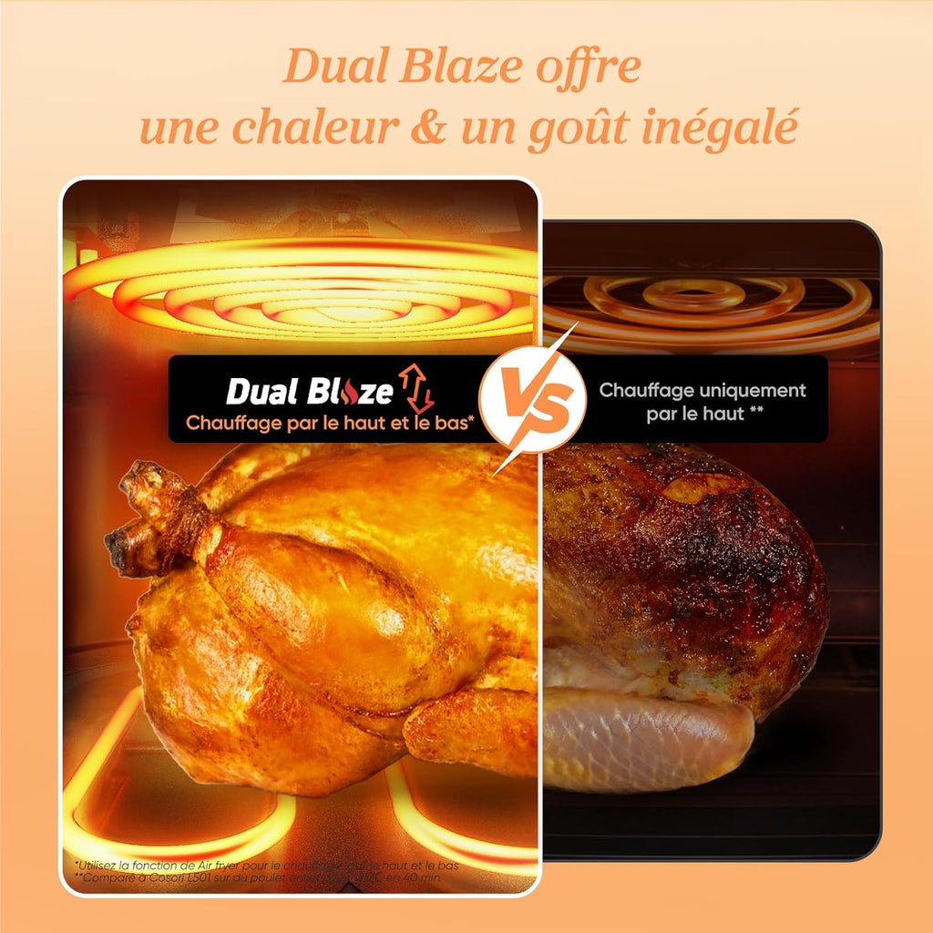 Freidora de aire COSORI DUAL BLAZE 6.4L con calentamiento superior e inferior, freidora sin aceite 11 en 1 perfecta para dietas hiperproteicas, gris oscuro