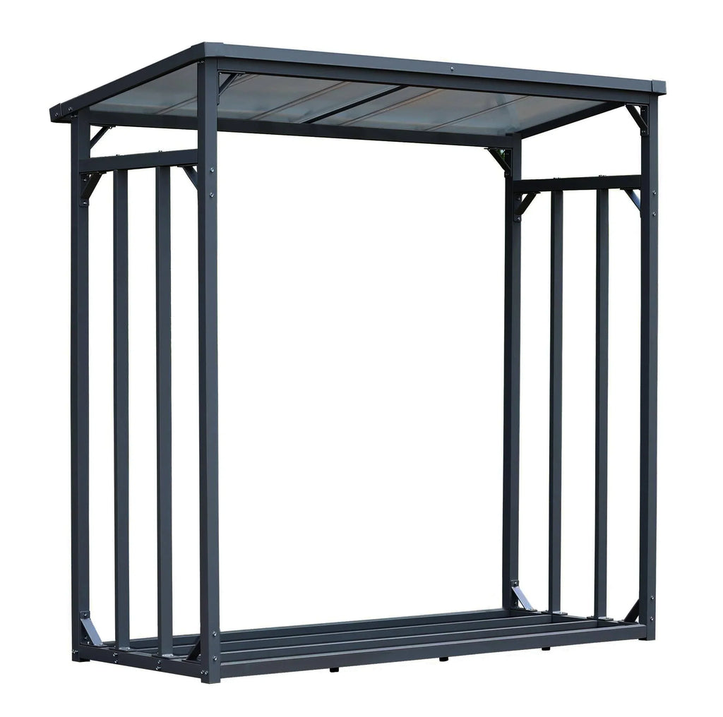 Estantería de metal para leña de exterior 185x70x185 cm Pro, perfil de acero de 40 mm, antracita, resistente a la intemperie, XXL 2,3 m³, soporte para apilado