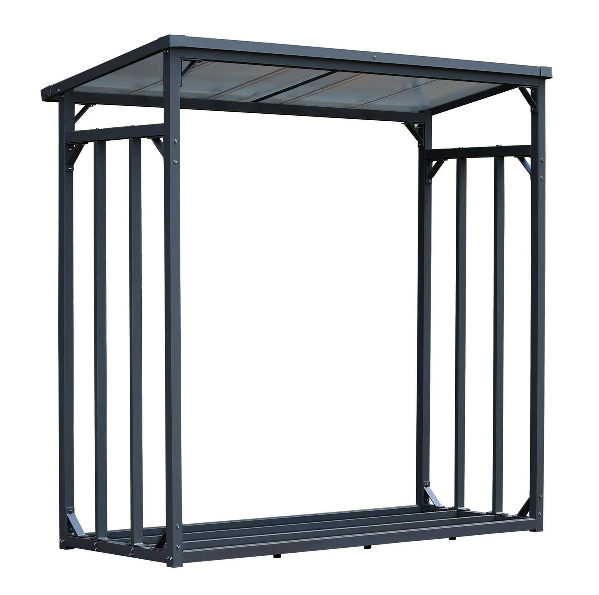 Estantería de metal para leña de exterior 185x70x185 cm Pro, perfil de acero de 40 mm, antracita, resistente a la intemperie, XXL 2,3 m³, soporte para apilado