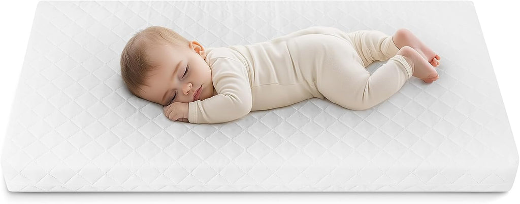 Cuna colecho Love For Sleep 120x60 cm con colchón de espuma, color blanco, modelo Jacob - Cuna de madera para bebé, cuna convertible, cama infantil con barrotes