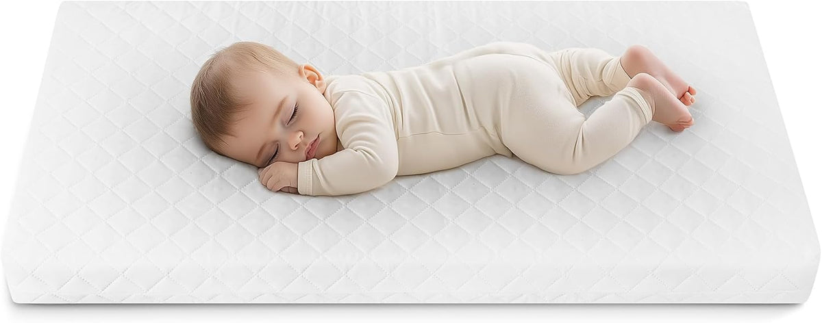 Cuna colecho Love For Sleep 120x60 cm con colchón de espuma, color blanco, modelo Jacob - Cuna de madera para bebé, cuna convertible, cama infantil con barrotes