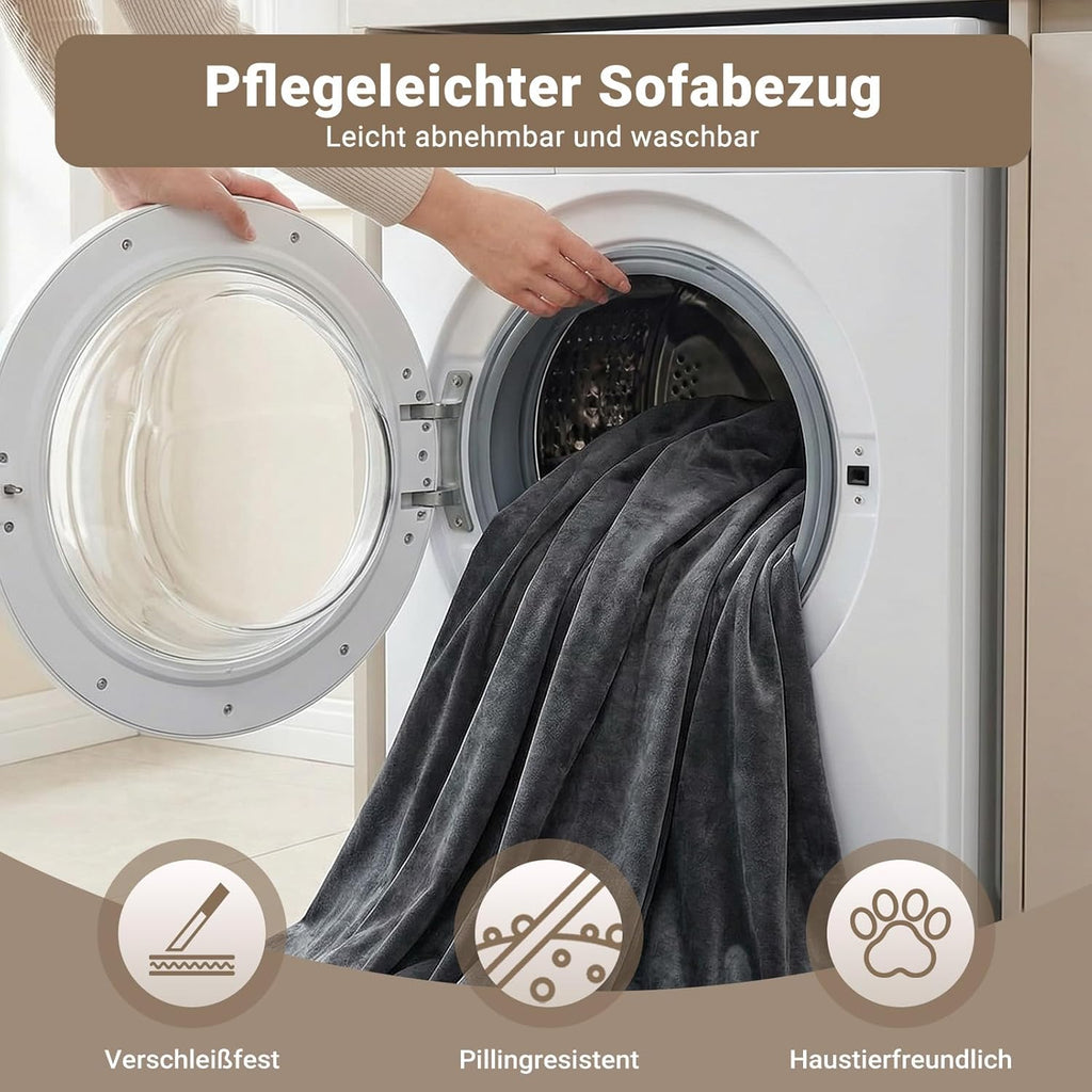 Sofá cama con función de descanso: sofá de 2 plazas sin estructura, de espuma, sofá de suelo con reposabrazos, sofá cama para invitados, pernoctaciones, sala de estar, dormitorio, apartamento y balcón