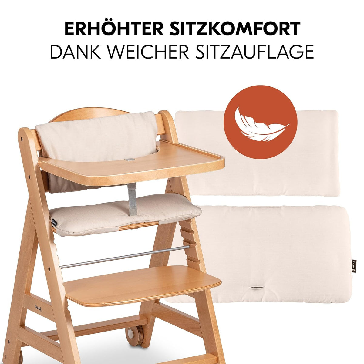 hauck Trona Beta+ Newborn Set Premium Dark Grey - Set de trona para bebé desde el nacimiento con accesorio para recién nacido Bouncer, cojín de asiento y bandeja - Gris oscuro